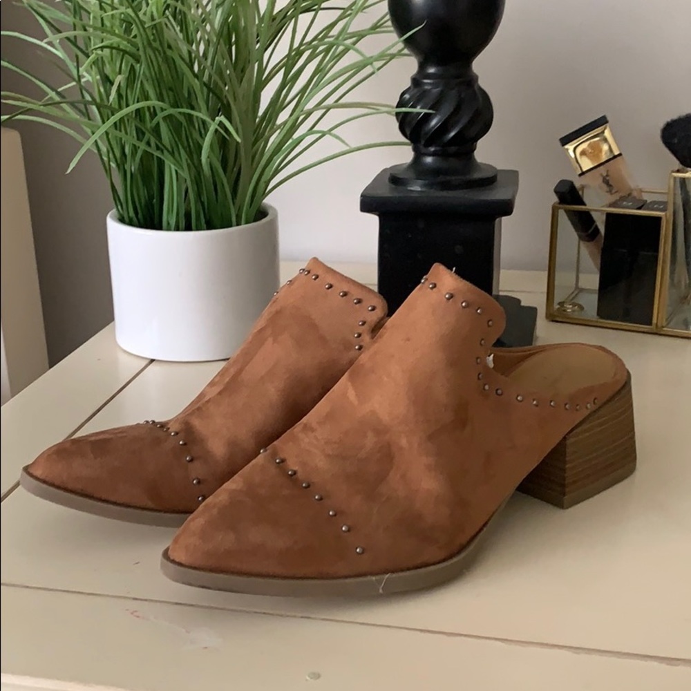 Faux suede mule